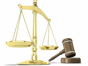 Scales of justice and gavell