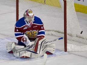 Edmonton Oil Kings goalie Patrick Dea.