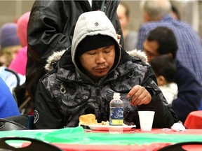 Social services agencies in Edmonton are anticipating big crowds for Christmas dinners Friday. This photo is from a dinner last Christmas at Boyle Street Community Services.