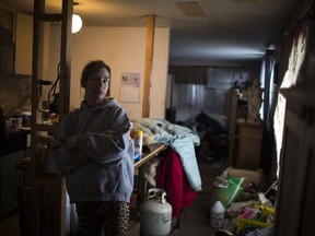 Shari Guzzo wasn't happy with condition in her mobile home at Edmonton's Crescent Heights Trailer Court on Jan. 7, 2015.