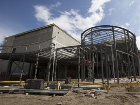 The west side of the new Royal Alberta Museum, as seen in July 2015, which is being built in downtown Edmonton.