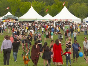 Crowds throng the 40th annual Heritage Festival in Hawrelak Park in Edmonton on Aug. 2, 2015.