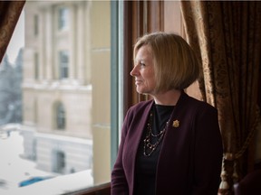 Alberta Premier Rachel Notley in her office in the Alberta legislature in Edmonton on Dec. 11, 2015.