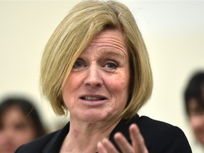 Premier Rachel Notley suggested Wednesday her government may not hike Alberta’s minimum wage to $15 an hour by 2018 if the economy remains in the doldrums, calling the campaign pledge a “notional” target.