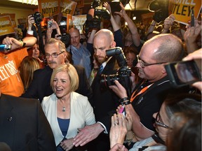 Premier Rachel Notley at the NDP election night headquarters in the Westin Hotel in Edmonton, May 5, 2015.