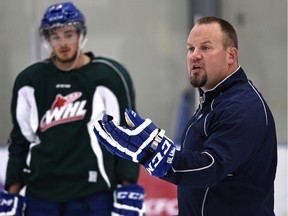 Edmonton Oil Kings head coach Steve Hamilton, pictured during a September practice in Fort Saskatchewan, says  players and coaches alike benefit from the Christmas break at the midway point  in the season.