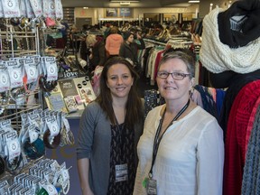 Laura Thompson and her mother Elizabeth Penttinen at the grand opening of their Plato's Closet store.