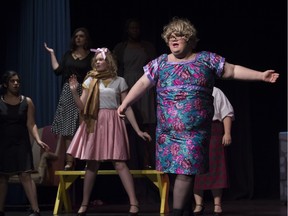 Edna Turnblad played by Adam Watt in the   Cappies production of Hairspray at M.E. Lazerte School Theatre.