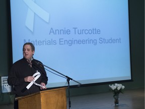 Stephane Evoy, University of Alberta professor of electrical and computer engineering,  was a student at École Polytechnique and a friend of shooting victim Annie Turcotte. He spoke publicly for the first time Friday of his experience.