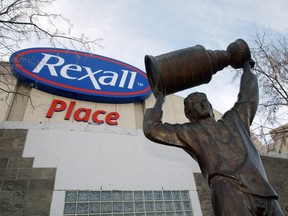The Wayne Gretzky statue outside Rexall Place, home of the Oilers until the end of this season.