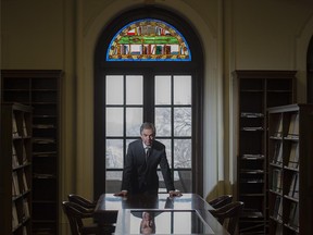 Premier Jim Prentice is photographed in the Alberta legislature library on Feb. 17, 2015.