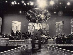 Photo from Tom Jones rehearsal at the Jubilee Auditorium before his performance on Dec. 14, 1974.