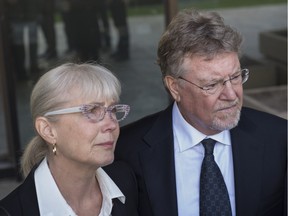 Richard Suter and his wife Gayska outside the Edmonton Law Courts