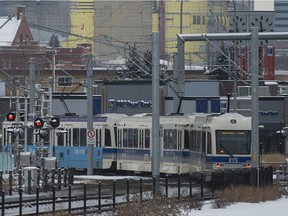 An LRT train runs down the Metro Line in Edmonton on Monday Dec. 14, 2015.