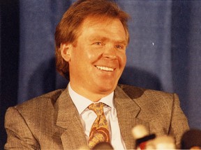 Glen Sather smiles in a file photo from 1986.