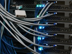 Network cables are plugged in a server room on November 10, 2014 in New York City. U.S. President Barack Obama called on the Federal Communications Commission to implement a strict policy of net neutrality and to oppose content providers in restricting bandwith to customers.