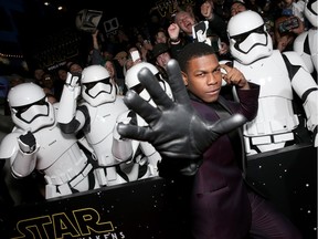 Actor John Boyega attends the World premiere of Star Wars: The Force Awakens at the Dolby, El Capitan, and TCL Theatres on December 14, 2015 in Hollywood, California.