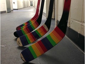 The University of Alberta's Institute for Sexual Minority Studies and Services announced a new initiative involving rainbow-coloured hockey tape on Thursday, Dec. 17, 2015, which is designed to tackle the issue of discrimination in hockey and other sports.