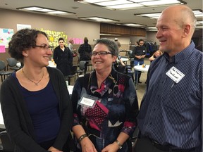 Left to right, Edmonton Public Library's Soleil Surette, and research partners Marleen Mulder and Bob Marvin are working on a research project to tackle urban isolation.
