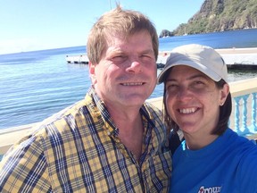 Westin Hotel general manager Joumana Ghandour and husband Ian Bell expect their first child in March. They are pictured on a trip to St. Lucia in the Caribbean earlier this year.