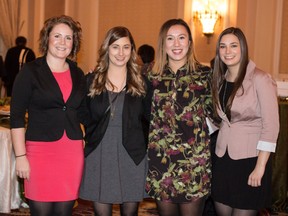 From left, Meghan Fowler, Nicole Johnson, Carmen Chan and Gen Langevin at Cocktails for Camp on Dec. 15.