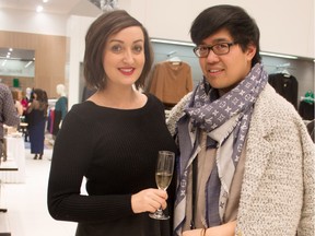 Janis Galloway, left, and Anton Atienza at the La Maison Simons Holiday Fete on Nov. 29.