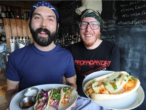 Garrett Kruger (left) and Mike Brennan are bringing Sailin' On vegan fare to Earth's General Store on Friday, Dec. 18.