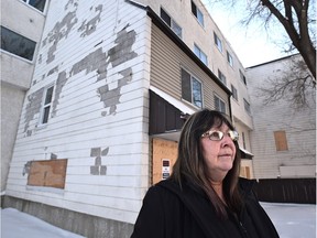 Donna Monkhouse of Capital Region Housing is extremely excited about the possibility of tearing down this old social housing unit in Londonderry and building a new, denser project.