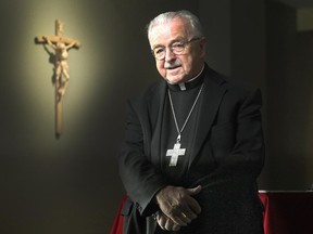 Calgary Catholic bishop Fred Henry, pictured in November 2015, is speaking out against Alberta Education's guidelines for transgender policies.