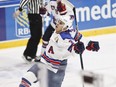 Auston Matthews of Team USA, projected this week to go No. 1 in the NHL draft, celebrates a goal at the world junior hockey championships in Helsinki on Jan. 2, 2016.