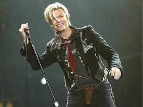 David Bowie in concert at Rexall Place on April 9, 2004.