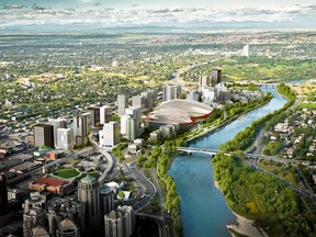 Artist rendition of the Calgary Next arena project proposed by the Calgary Flames.