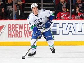 Adam Clendening in action with Vancouver Canucks last season.