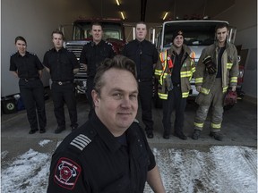 North West Fire Rescue chief Dave Ives and his crew at the Alberta Beach fire hall on Monday Jan. 4.