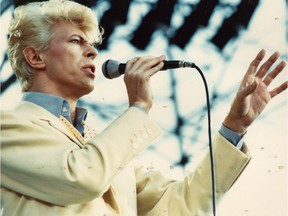 David Bowie performs during his Serious Moonlight tour at Edmonton's Commonwealth Stadium on Aug. 7, 1983.