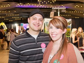 Rob Hole and Ashleigh Long at the Edmonton Bridal Expo at the Shaw Conference Centre.