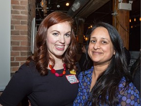 From left, Carlynn McAneeley and Erum Afsar at the YEG Parity Launch
