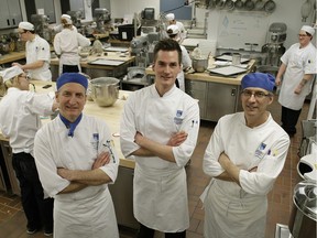 NAIT baking instructors Clayton Folkers (left), James Holehouse (middle) and Alan Dumonceaux (right) are on Baking Team Canada, competing at the World Cup of Baking (Coupe du Monde de la Boulangerie) in Paris, France.