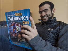 Omar Khadr studies for his EMR exams on Saturday, Jan. 9, 2015.