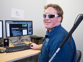 Lorne Webber is a blind man who teaches students at Norquest College.