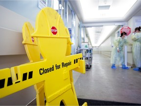 The aftermath of flooding inside the Misericordia Hospital in July 2014