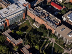 An aerial view of the University of Alberta