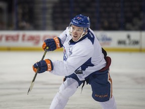 EDMONTON, AB. JANUARY 8, 2016 -Connor McDavid worked in the corners on his shot and passing from the corner. The Edmonton Oilers practiced early on the same day they host the Tampa Bay Lightning at Rexall Place  Shaughn Butts/ Edmonton Journal