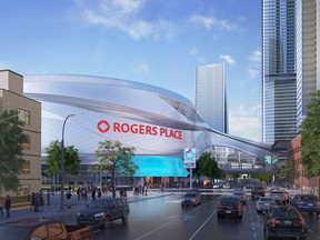 An artist's rendition of Rogers Place in Edmonton.