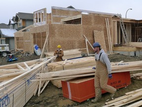 New homes under construction in southwest Edmonton.