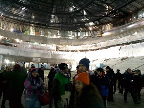 Rogers Place opened to the public Saturday so people could see inside the downtown arena which is still under construction