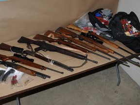 An arsenal of guns William Bicknell had waiting in an Edmonton storage facility.