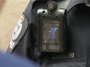 A police "body worn" video camera.