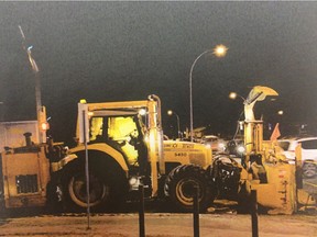 The City of Edmonton snow removal vehicle involved in the fatal pedestrian collision that killed Claudia Trindade on Jan. 28, 2015.
