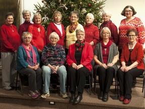 Members of the Eastside Grannies are, back row from left: Lesley Ratcliff, Shirley Reid, Colleen Middleton, Joyce Armstrong, Lily Willows, Rose Keiller, Cathy Vereyken, Charlotte Bragg. Front row from left: Beth Annett, Reta Pettit, Mary Greidanus, Iona Froehlich, Gladys Teske. The group is 30-plus members strong.